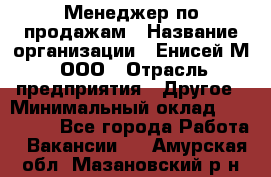 Менеджер по продажам › Название организации ­ Енисей-М, ООО › Отрасль предприятия ­ Другое › Минимальный оклад ­ 100 000 - Все города Работа » Вакансии   . Амурская обл.,Мазановский р-н